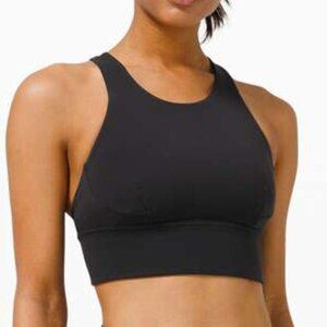 Lululemon Size 14 Black Wunder Train Long-Line Medium Support, C/D Cups Bra